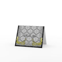 ダマスク織の金のペコウイラストレーションハートの感謝