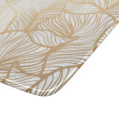 ダマスク織の金ゴールドの花柄パターン カッティングボード (角)