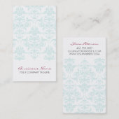 ダマスク織の青い名刺 名刺 (正面/裏面)