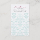 ダマスク織の青い名刺 名刺 (裏面)