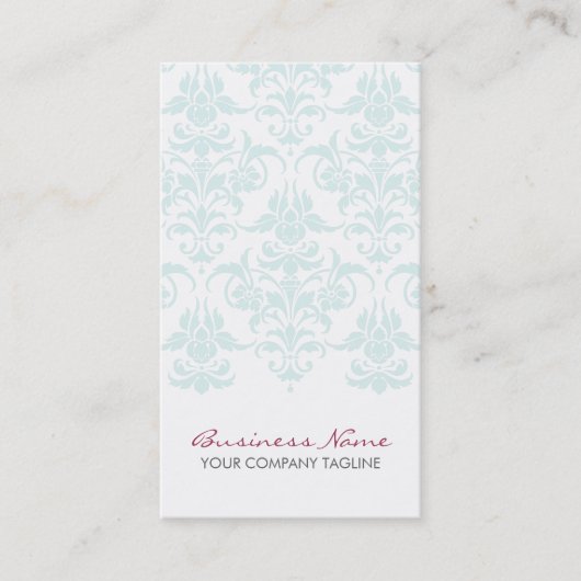 ダマスク織の青い名刺 名刺 (正面)