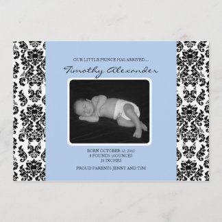 ダマスク織の青い誕生の発表 案内状