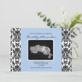 ダマスク織の青い誕生の発表 案内状 (スタンド正面)