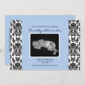 ダマスク織の青い誕生の発表 案内状 (正面/裏面)