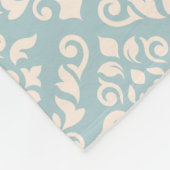 ダマスク織の青のバロック式の部品パターンクリーム フリースブランケット (角)