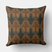 ダマスク織の黒および錆のヴィンテージのビクトリア時代の人 クッション (裏面)