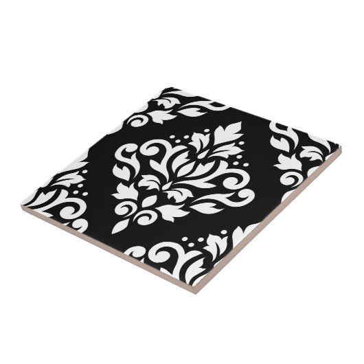 ダマスク織の黒の大きいデザイン(b)の白をスクロールして下さい タイル (側面)