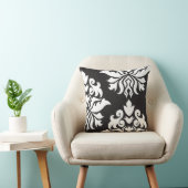 ダマスク織の黒の華美なモンタージュIIの白 クッション (椅子)