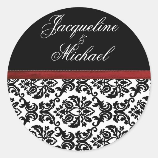 ダマスク織の~のステッカー ラウンドシール (正面)