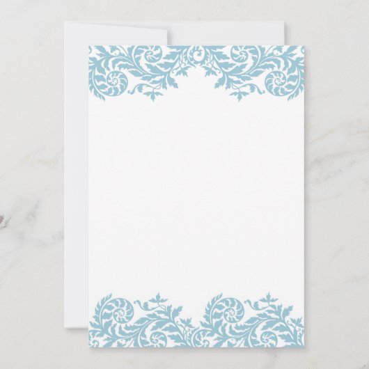 ダマスク織の《キリスト教》洗礼式や命名式の洗礼の招待状 招待状 (裏面)