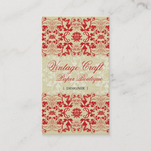 ダマスク織はカスタムな名刺レースのスパイスの渦巻きます 名刺 (正面)