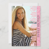 ダマスク織は写真の招待状を見通します 招待状 (正面)