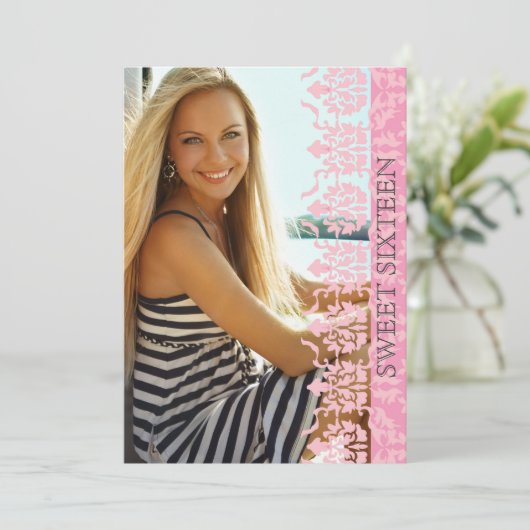 ダマスク織は写真の招待状を見通します 招待状 (スタンド正面)