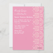 ダマスク織は写真の招待状を見通します 招待状 (裏面)