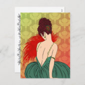 ダマスク織を持つアールデコの女性- BIANCA: クリスマス (正面/裏面)