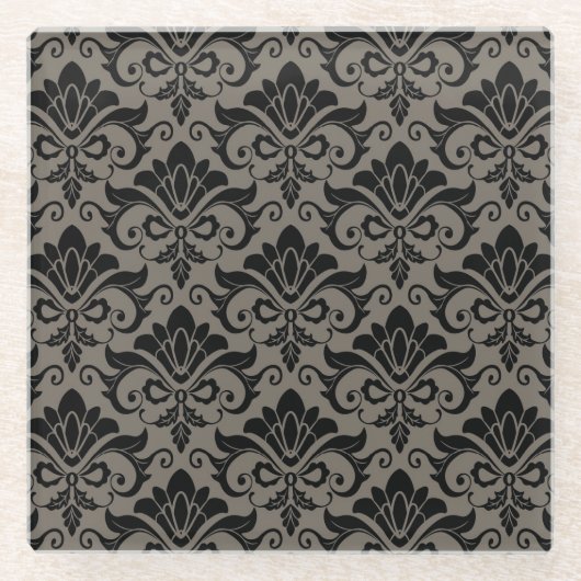ダマスク織パターン2 ガラスコースター (正面)