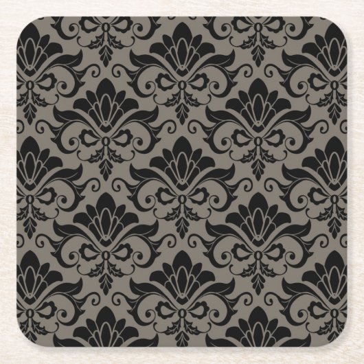 ダマスク織パターン2 スクエアペーパーコースター (正面)