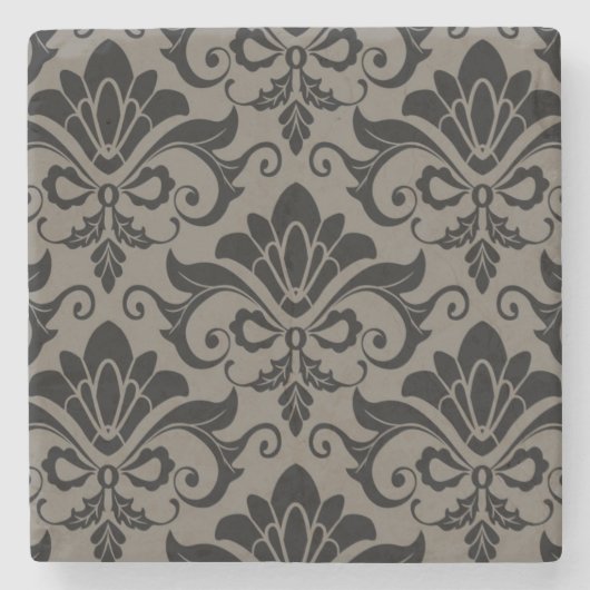 ダマスク織パターン2 ストーンコースター (正面)