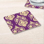 ダマスク織パターン4 スクエアペーパーコースター (アングル)
