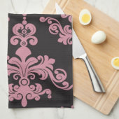 ダマスク織パターン5 キッチンタオル (四つ折り)