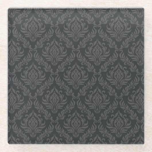 ダマスク織パターン6 ガラスコースター (正面)