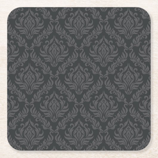 ダマスク織パターン6 スクエアペーパーコースター (正面)