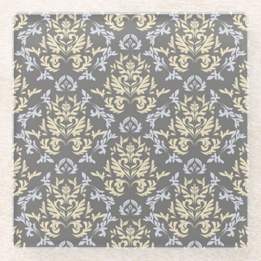 ダマスク織パターン ガラスコースター (正面)