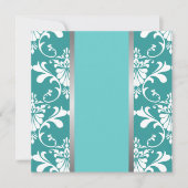 ダマスク織及びリボンの結婚式招待状 招待状 (正面)