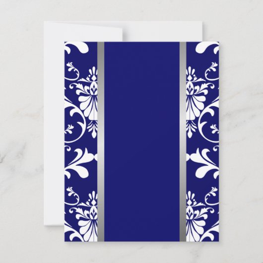 ダマスク織及びリボンの結婚式招待状 招待状 (正面)