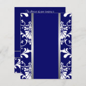 ダマスク織及びリボンの結婚式招待状 招待状 (正面/裏面)