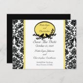 ダマスク織及び鳥のセーブ・ザ・デート案内 セーブザデート (正面/裏面)