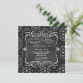 ダマスク織及び黒板の退職のパーティの招待状 招待状 (スタンド正面)