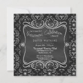 ダマスク織及び黒板の退職のパーティの招待状 招待状 (正面)