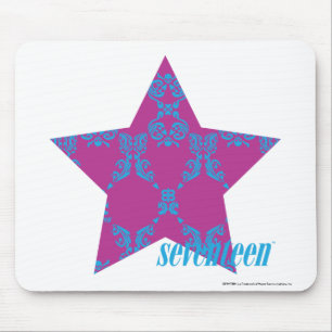 ダマスク織水紫色の3 マウスパッド