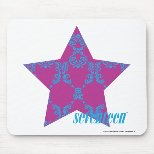 ダマスク織水紫色の3 マウスパッド (正面)