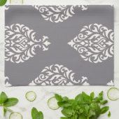 ダマスク織灰色の装飾用の大きいパターンクリーム キッチンタオル (折り畳み)