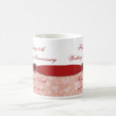 ダマスク織第40の結婚記念日のデザイン コーヒーマグカップ (中央)