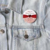 ダマスク織第40の結婚記念日のデザイン 缶バッジ (インサイチュ)