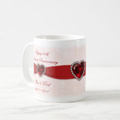 ダマスク織第40の結婚記念日のマグ コーヒーマグカップ (正面左)