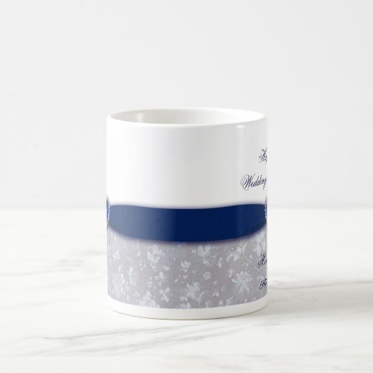 ダマスク織第45の結婚記念日のマグ コーヒーマグカップ (中央)