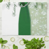 ダマスク織第55の結婚記念日 キッチンタオル (折り畳み)