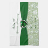 ダマスク織第55の結婚記念日 キッチンタオル (縦)