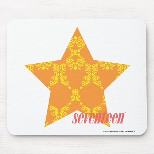 ダマスク織黄橙色の3 マウスパッド (正面)