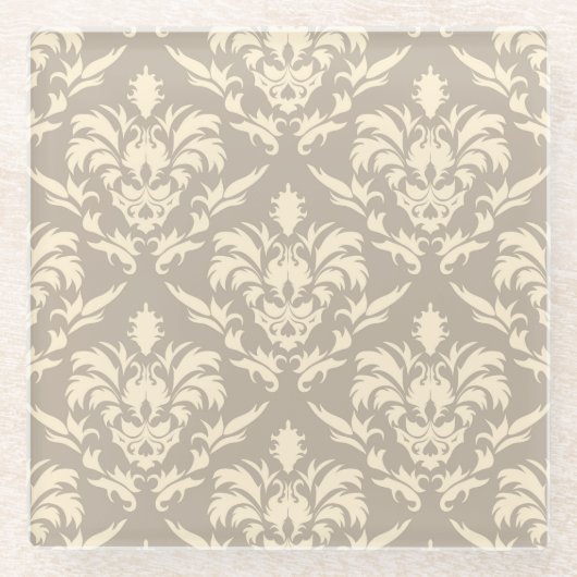 ダマスク織2 ガラスコースター (正面)