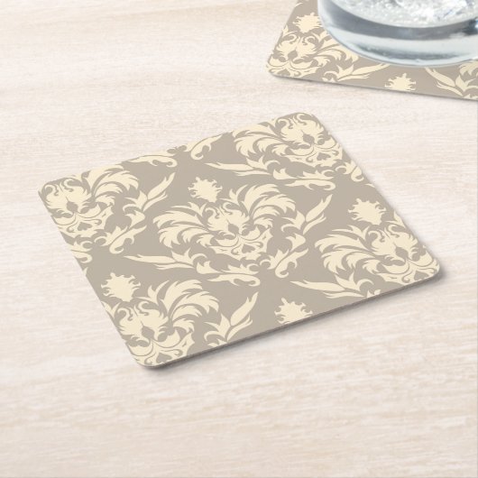 ダマスク織2 スクエアペーパーコースター (アングル)