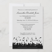 ダマスク織5x7の卒業の発表(黒か白) 招待状 (裏面)