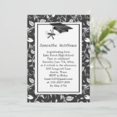 ダマスク織、乳鉢、免状の卒業 招待状 (スタンド正面)