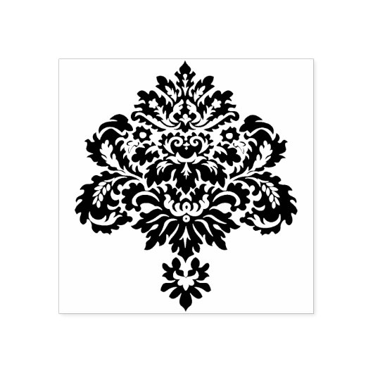 ダマスク花シルエットアートスタンプ ラバースタンプ (インプリント)