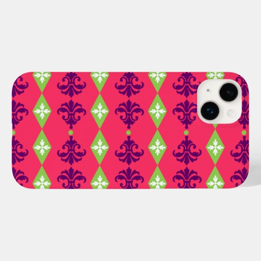 ダマスク華美ダイヤモンドストライプ Case-Mate iPhoneケース (裏面 (横))