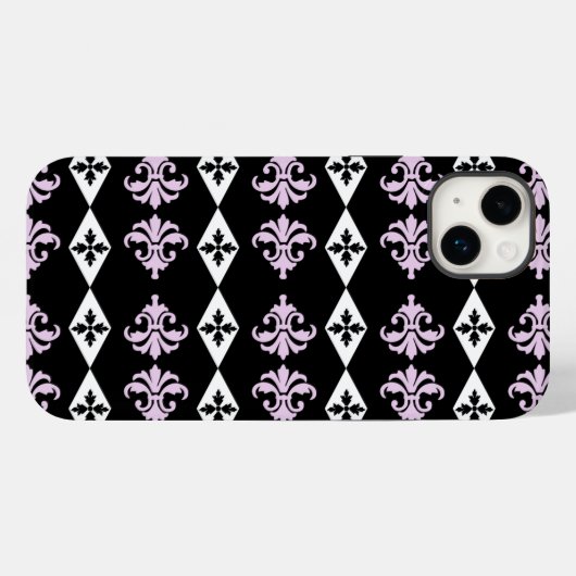 ダマスク華美ダイヤモンドストライプ Case-Mate iPhoneケース (裏面 (横))
